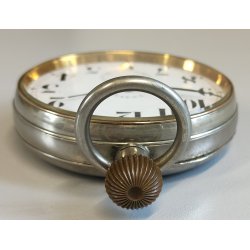 GRANDE ANTICO OROLOGIO TASCA 8 days EPOCA '900 OLD POCKET WATCH taschino ø 65 mm