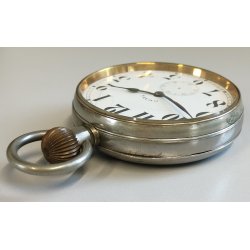GRANDE ANTICO OROLOGIO TASCA 8 days EPOCA '900 OLD POCKET WATCH taschino ø 65 mm