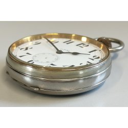 GRANDE ANTICO OROLOGIO TASCA 8 days EPOCA '900 OLD POCKET WATCH taschino ø 65 mm