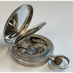 GRANDE ANTICO OROLOGIO TASCA 8 days EPOCA '900 OLD POCKET WATCH taschino ø 65 mm