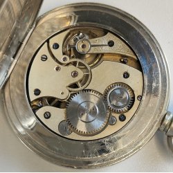 GRANDE ANTICO OROLOGIO TASCA 8 days EPOCA '900 OLD POCKET WATCH taschino ø 65 mm