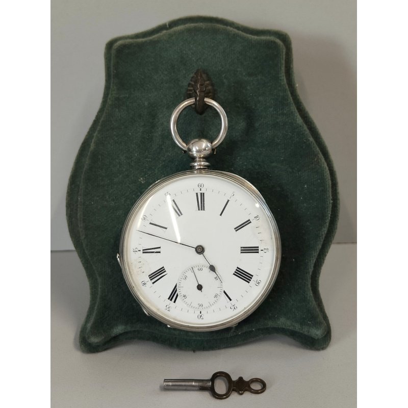 ANTICO OROLOGIO TASCA ARGENTO epoca 800 TASCHINO Old Pocket Watch CARICA CHIAVE