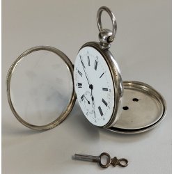 ANTICO OROLOGIO TASCA ARGENTO epoca 800 TASCHINO Old Pocket Watch CARICA CHIAVE