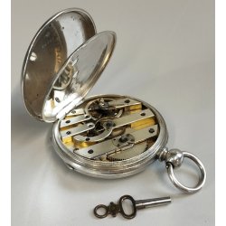 ANTICO OROLOGIO TASCA ARGENTO epoca 800 TASCHINO Old Pocket Watch CARICA CHIAVE