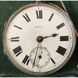 ANTICO OROLOGIO TASCA ARGENTO Inglese XIX sec. DECORO LIBERTY Movimento a Catena