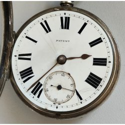 ANTICO OROLOGIO TASCA ARGENTO Inglese XIX sec. DECORO LIBERTY Movimento a Catena