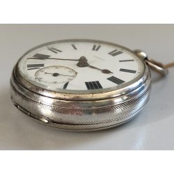 ANTICO OROLOGIO TASCA ARGENTO Inglese XIX sec. DECORO LIBERTY Movimento a Catena