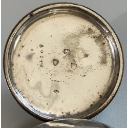 ANTICO OROLOGIO TASCA ARGENTO Inglese XIX sec. DECORO LIBERTY Movimento a Catena