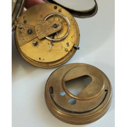 ANTICO OROLOGIO TASCA ARGENTO Inglese XIX sec. DECORO LIBERTY Movimento a Catena