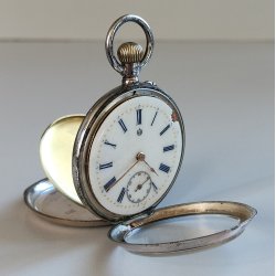 ANTICO OROLOGIO TASCA ARGENTO 800 epoca 900 TASCHINO Old Pocket Watch MONTRE