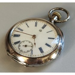 ANTICO OROLOGIO TASCA ARGENTO 800 epoca 900 TASCHINO Old Pocket Watch MONTRE