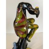 SCULTURA CERAMICA VINTAGE CANE SEDUTO STILIZZATO FIRMATA Verzolini ANNI '70