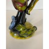 SCULTURA CERAMICA VINTAGE CANE SEDUTO STILIZZATO FIRMATA Verzolini ANNI '70