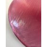 PIATTO SVUOTATASCHE VETRO ROSA VIOLA DECORO RILIEVO ASTRATTO ORIENTALE ø23cm '70