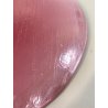 PIATTO SVUOTATASCHE VETRO ROSA VIOLA DECORO RILIEVO ASTRATTO ORIENTALE ø23cm '70