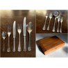 SERVIZIO POSATE VINTAGE Sambonet Mod. "210" PER 12 pers. BAULETTO LEGNO ART DECò