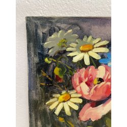 ANTICO QUADRO DIPINTO OLIO TELA FIORI NATURA MORTA PINO PESSINA DA CASTANEDO 900