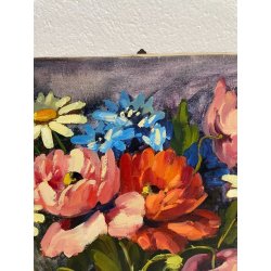 ANTICO QUADRO DIPINTO OLIO TELA FIORI NATURA MORTA PINO PESSINA DA CASTANEDO 900