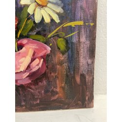 ANTICO QUADRO DIPINTO OLIO TELA FIORI NATURA MORTA PINO PESSINA DA CASTANEDO 900