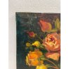 QUADRO DIPINTO OLIO TELA FIORI ROSE NATURA MORTA PINO PESSINA DA CASTANEDO '900