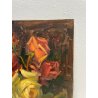 QUADRO DIPINTO OLIO TELA FIORI ROSE NATURA MORTA PINO PESSINA DA CASTANEDO '900