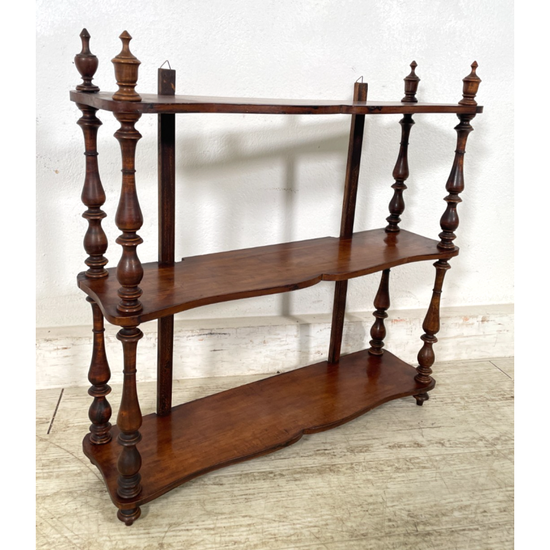 ANTICA PICCOLA ETAGERE DA MURO legno NOCE EPOCA '800 libreria ALZATA mensole