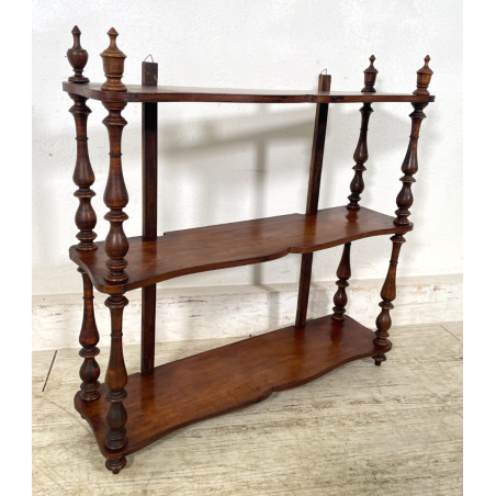 ANTICA PICCOLA ETAGERE DA MURO legno NOCE EPOCA '800 libreria ALZATA mensole