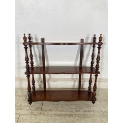 ANTICA PICCOLA ETAGERE DA MURO legno NOCE EPOCA '800 libreria ALZATA mensole