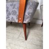 ANTICA COPPIA POLTRONE decò TESSUTO FLOREALE ANNI 40 SEDIA SALOTTO LEGNO STOFFA