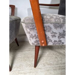 ANTICA COPPIA POLTRONE decò TESSUTO FLOREALE ANNI 40 SEDIA SALOTTO LEGNO STOFFA