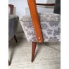ANTICA COPPIA POLTRONE decò TESSUTO FLOREALE ANNI 40 SEDIA SALOTTO LEGNO STOFFA