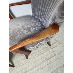ANTICA COPPIA POLTRONE decò TESSUTO FLOREALE ANNI 40 SEDIA SALOTTO LEGNO STOFFA
