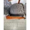 ANTICA COPPIA POLTRONE decò TESSUTO FLOREALE ANNI 40 SEDIA SALOTTO LEGNO STOFFA