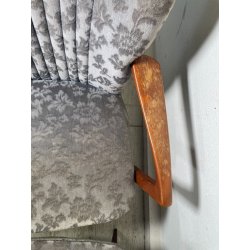 ANTICA COPPIA POLTRONE decò TESSUTO FLOREALE ANNI 40 SEDIA SALOTTO LEGNO STOFFA