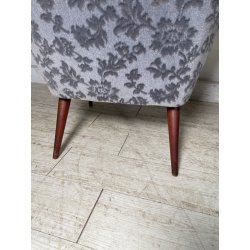 ANTICA COPPIA POLTRONE decò TESSUTO FLOREALE ANNI 40 SEDIA SALOTTO LEGNO STOFFA