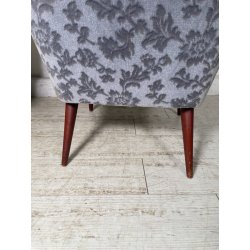 ANTICA COPPIA POLTRONE decò TESSUTO FLOREALE ANNI 40 SEDIA SALOTTO LEGNO STOFFA