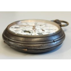 ANTICO OROLOGIO TASCA Goliat '800 Triplo Calendario Fasi lunari OLD POCKET WATCH