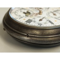 ANTICO OROLOGIO TASCA Goliat '800 Triplo Calendario Fasi lunari OLD POCKET WATCH