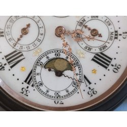 ANTICO OROLOGIO TASCA Goliat '800 Triplo Calendario Fasi lunari OLD POCKET WATCH