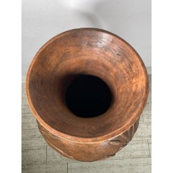 GRANDE VASO LIBERTY H 120 CM TERRACOTTA ANFORA DECORO FENICOTTERI AIRONI ANNI 30
