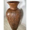 GRANDE VASO LIBERTY H 120 CM TERRACOTTA ANFORA DECORO FENICOTTERI AIRONI ANNI 30