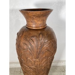 GRANDE VASO LIBERTY H 120 CM TERRACOTTA ANFORA DECORO FENICOTTERI AIRONI ANNI 30