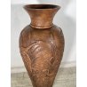 GRANDE VASO LIBERTY H 120 CM TERRACOTTA ANFORA DECORO FENICOTTERI AIRONI ANNI 30