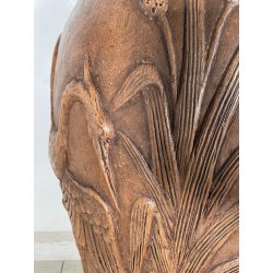 GRANDE VASO LIBERTY H 120 CM TERRACOTTA ANFORA DECORO FENICOTTERI AIRONI ANNI 30