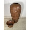 GRANDE VASO LIBERTY H 120 CM TERRACOTTA ANFORA DECORO FENICOTTERI AIRONI ANNI 30