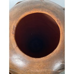 GRANDE VASO LIBERTY H 120 CM TERRACOTTA ANFORA DECORO FENICOTTERI AIRONI ANNI 30