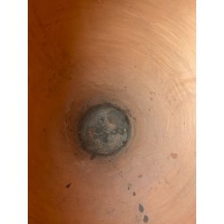 GRANDE VASO LIBERTY H 120 CM TERRACOTTA ANFORA DECORO FENICOTTERI AIRONI ANNI 30