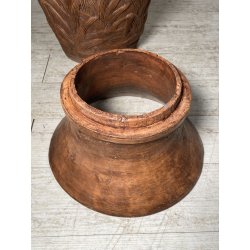 GRANDE VASO LIBERTY H 120 CM TERRACOTTA ANFORA DECORO FENICOTTERI AIRONI ANNI 30