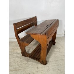 ANTICO PICCOLO BANCHETTO DA SCUOLA ASILO IN LEGNO EPOCA '900 CALAMAIO BANCO