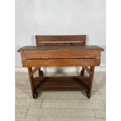ANTICO PICCOLO BANCHETTO DA SCUOLA ASILO IN LEGNO EPOCA '900 CALAMAIO BANCO